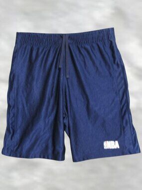 NBA elevation mens size M athletic shorts color navy blue adjustable waist